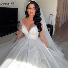 Dubai Luxury White Sexy Lace Wedding Dresses 2020 Sleeveless Sequined Sparkle Vintage Bridal Gowns BHA2260 Custom Made 2024 - buy cheap