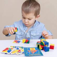 Geometric Building Blocks Cube Card Kids Spatial Thinking Educational Puzzle Toy 2024 - buy cheap