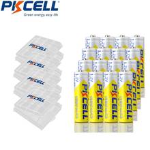 Pkcell-16 pilhas aa recarregáveis ni-mh 2a, 1.2 mah, kit com 4 baterias aa e caixa para câmera digital, 16 peças 2024 - compre barato