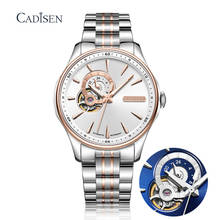 2020 CADISEN Automatic Mechanical Watch Men Stainless Steel Gold Watches Fashion Skeleton Waterproof Male Clock erkek kol saati 2024 - buy cheap