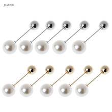 5Pcs Classic Imitation Double Pearl Brooches Sweater Shawl Clip Safety Pin Women 2024 - buy cheap