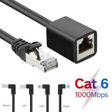 Cat6 Ethernet удлинитель Rj45 Cat6 Ethernet Lan Сетевой кабель мужчин и женщин RJ45 90 градусов правый Anlge для портативных ПК 2024 - купить недорого