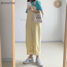 Solid New Women Jumpsuits Washed Sweet High Waist Loose Korean Style Leisure Chic Fashion Students All-match Fresh Daily Design 2024 - buy cheap