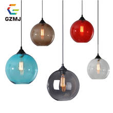 Светодиодные круглые подвесные лампы GZMJ в стиле лофт, современные светильники серого цвета в стиле ретро, освещение для дома, кухни, домашнее освещение с абажуром 2024 - купить недорого