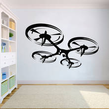 Квадрокоптер виниловые наклейки на стену для комнаты для мальчиков украшения Drone беспилотный летательный аппарат Бла (беспилотный летательный аппарат наклейка водонепроницаемые настенные наклейки HY1119 2024 - купить недорого