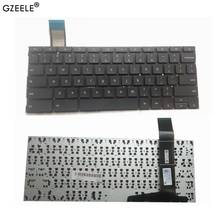 GZEELE-teclado para ordenador portátil, nuevo teclado negro con diseño de EE. UU. Para Asus Chromebook C201 C201P C201PA C202 C202S C202SA sin marco 2024 - compra barato