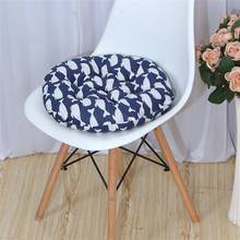 Stylish Printed Office Home Chairs Seat Soft Round Cotton Linen Cushion Pad 2024 - buy cheap