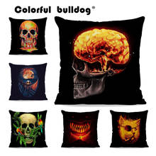 Thriller Personality Skull Pillowcase Explosion Crow Brain Bird Plant Living Room Bedroom Decoration Cushion Cover Velvet Pillow 2024 - buy cheap