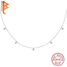 2021 100% 925 Sterling Silver Round Crystal Pendant Necklace With 18K Gold Plated Dedicate Chain Necklace For Women Jewelry 2024 - buy cheap