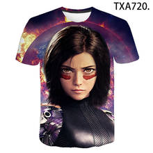 Camiseta con estampado 3D Alita para hombres, mujeres y niños, ropa de calle a la moda, camisetas con estampado de Ángel de batalla, camisetas geniales, 2020 2024 - compra barato