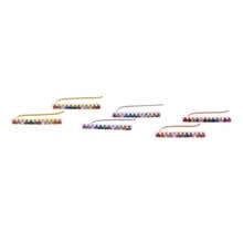 Geometric 925 Sterling Silver Jewelry Micro Pave Rainbow Cubic Zirconia Cz Long Bar Climber Earring 925 2024 - buy cheap