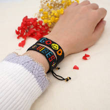 Go2Boho-Pulseras con letras para mujer, pulsera de colección Miyuki para chica, accesorios de joyería, Pulseras únicas, regalo, joyería ajustable 2024 - compra barato