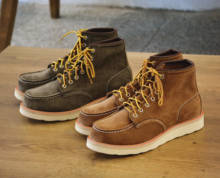Botas de vaquero para hombre y mujer, zapatos de trabajo hechos a mano Vintage, ante de ganado, zapatos cortos de cuero 2024 - compra barato
