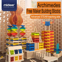 Mideer 300pcs Archimedes free maker building blocks DIY Children Wooden Multifunctional blocks Construction Toy Baby Kids 4Y+ 2024 - buy cheap