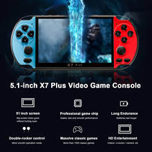 Consola de videojuegos portátil para X7 Plus, consola Retro de 5,1 pulgadas, 8Gb, 1000 juegos integrados, consola basculante 2024 - compra barato