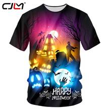 CJLM Men's Halloween O-neck Tshirt 3D Printing T-shirt Horror Castle Halloween Party Short-sleeved Large Size Hip-hop Street Top 2024 - buy cheap
