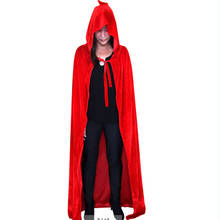 Unisex Halloween Costume Cape Hooded Velvet Cloak for Men and Womens 2024 - buy cheap