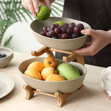 Японская креативная Бытовая Керамическая тарелка для фруктов, двухслойная тарелка для сушеных фруктов, поднос для хранения конфет в гостиной 2024 - купить недорого