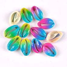 Concha bege natural arco-íris pintura conch scrapbook artesanato conchas para jóias pulseira decoração para casa diy 10 pçs trs0373 2024 - compre barato
