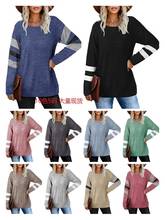 Camisetas femininas de lã, 2020, manga longa, com gola redonda, lazer, camiseta harajuku, feminina axr2020190 2024 - compre barato