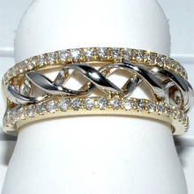 Волна кубический циркон кольца для женщин мода популярный горный хрусталь обручальные кольца полые двухцветные Свадебные ювелирные изделия 2024 - купить недорого