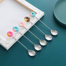 Creative Stainless Steel Spoon Mini Doughnut Spoon Fork Coffee Spoon Children Gifts Kitchen Accessories Tableware Decoration 2024 - buy cheap