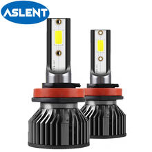 Asbone-lâmpadas led para farol de carro, 2 peças, led h4, h7, h11, h8, h9, 9006, hb4, h1, h3, 9005, hb3, farol de carro, 6500 lm, k, acessórios para carro, luz de neblina 2024 - compre barato