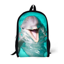 Dolphin Printing Backpack Children School Bags For Teenager Girls Backpacks Laptop Backpack 17 Inch 2024 - buy cheap