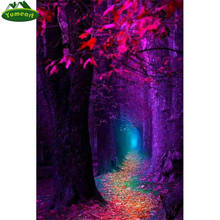 DIY Diamond Painting Embroidery Purple-Red Forest Path Crystal Needlework Full Diamond Mosaic Cross stitch Kit Home Decoration 2024 - buy cheap