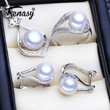 Fenasy 925 conjuntos de jóias de prata esterlina pérola natural brincos na moda clássico festa pingente colares para mulher anel conjunto 2024 - compre barato
