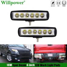 2x Truck 4X4 18W 6" LED Pods Spotlight For Jeep Offroad SUV Car ATV UTV Back Up Light Mini LED Work Light Bar Driving Fog Lamp 2024 - buy cheap