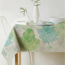 Mantel decorativo de estilo Pastoral con hojas de plantas tropicales, mantel de lino y algodón, cubierta de mesa de comedor para cocina, decoración del hogar 2024 - compra barato