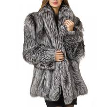 Liva girl New Medium Long Fake Fox Fur Jacket Women Winter Faux Fox Fur Jackets Woman Warm Artifical Fox Fur Coats Female 2024 - buy cheap