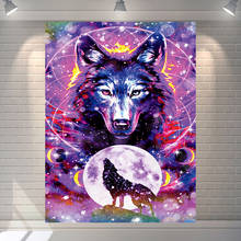 wolf tapestry psychedelic wall blanket room decoration tapiz colgante bohemian wall carpet 2024 - buy cheap