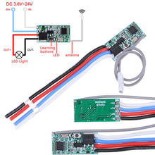 Diy dc 3.6v-24v universal led controlador de luz 433mhz 1ch rf relé receptor interruptor de controle remoto sem fio micro módulo 2024 - compre barato