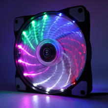 15 Lights LED PC Computer Chassis 12CM Fan Case Heatsink Cooler Cooling Fan DC 12V 4P 120mm Fan 2024 - buy cheap