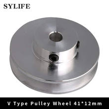 41x16x12MM Silver Alloy Single Groove 12MM Bore Step Pulley for PU Belt 2024 - buy cheap