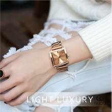 Guou-Reloj de pulsera cuadrado para Mujer, accesorio de lujo, de cuarzo, de acero inoxidable, resistente al agua 2024 - compra barato