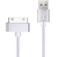 Кабель USB 30-контактный в нейлоновой оплетке для Apple iPhone 4 4s 3G 3GS 2G iPad 1/2/3 iPod Touch iPod Nano 2024 - купить недорого
