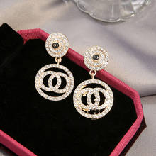 Fashion Round Geometric Earrings Rhinestone Earrings Jewelry Jewelry Friends Gift 2024 - buy cheap