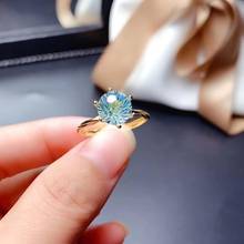 Anel pedra preciosa topázio azul-alta qualidade s925 anel simples prateado fino joia charmoso para casamento para mulheres frete grátis 2024 - compre barato