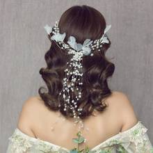 Diademas florales clásicas para novia, accesorios para el cabello, diadema de perlas, Tiaras de novia, adornos hechos a mano 2024 - compra barato