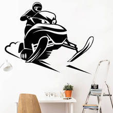 Snowmobiling vinil decalque da parede snowmobile raça adesivo decoração para casa ationwinter atividades mural esportes radicais c9014 2024 - compre barato