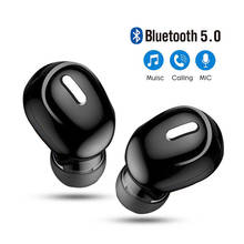 Мини-наушники-вкладыши, Bluetooth 5,0, HiFi, беспроводная гарнитура с микрофоном, спортивные наушники, свободные руки, стереозвук, наушники для всех телефонов 2024 - купить недорого