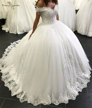 Ball Gown Wedding Dresses 2020 Lace Appliques Beaded Off Shoulder Bridal Gowns Bride Dress Robe De Mariee Vestido De Noiva 2024 - buy cheap