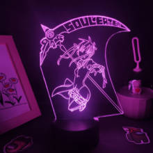 Mangá, anime soul eater, figura de maka alfijo, 3d, lâmpadas de lava rgb, mudança de bateria, luzes noturnas, quarto, decoração colorida