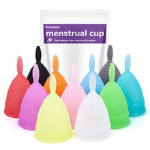 Coletor menstrual de silicone reutilizável, copo macio multicolorido de grau médico, para higiene feminina, copo menstrual 2024 - compre barato