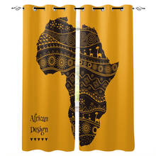 Africa Map Yellow Curtains for Windows Drapes Blinds Modern Custom Printing Curtain For Living Room Bedroom Home Decor 2024 - buy cheap