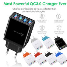 4 Port Fast Quick Charge Qc 3.0 Usb Hub Wall Charger 3.5a Power Adapter Eu / Us Plug Travel Phone Battery Chargers Socket #1118 2024 - buy cheap