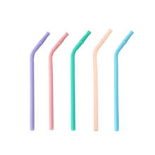 1000Pcs/Lot New design Colorful Reusable Folding Silicone Bend Drinking Straw For Children Recycleable Straws Wholesale 2024 - buy cheap